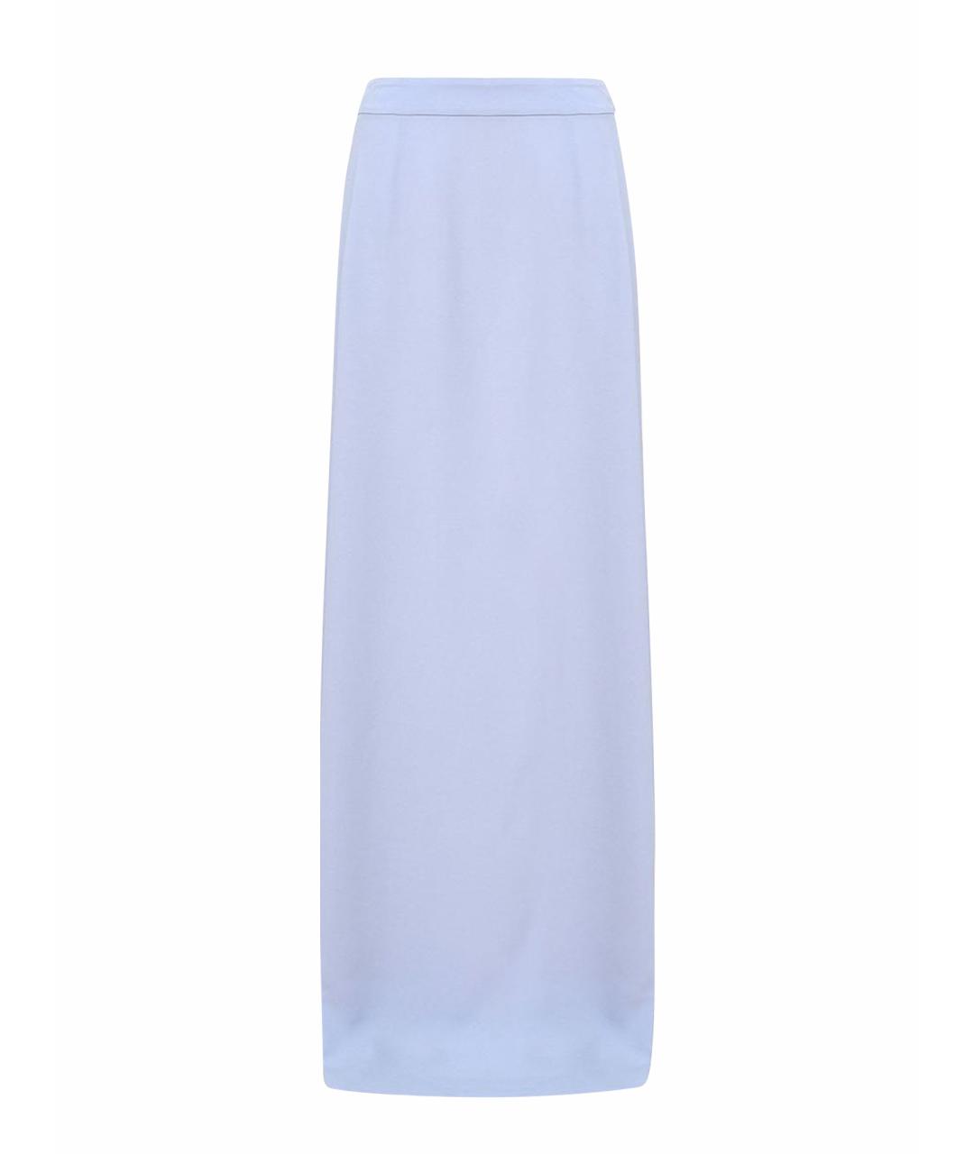 MANTU Голубая ацетатная юбка макси, фото 1