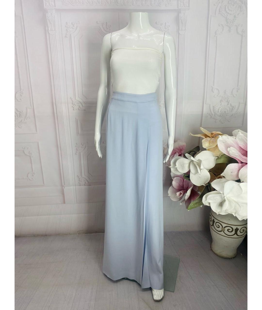 MANTU Голубая ацетатная юбка макси, фото 4