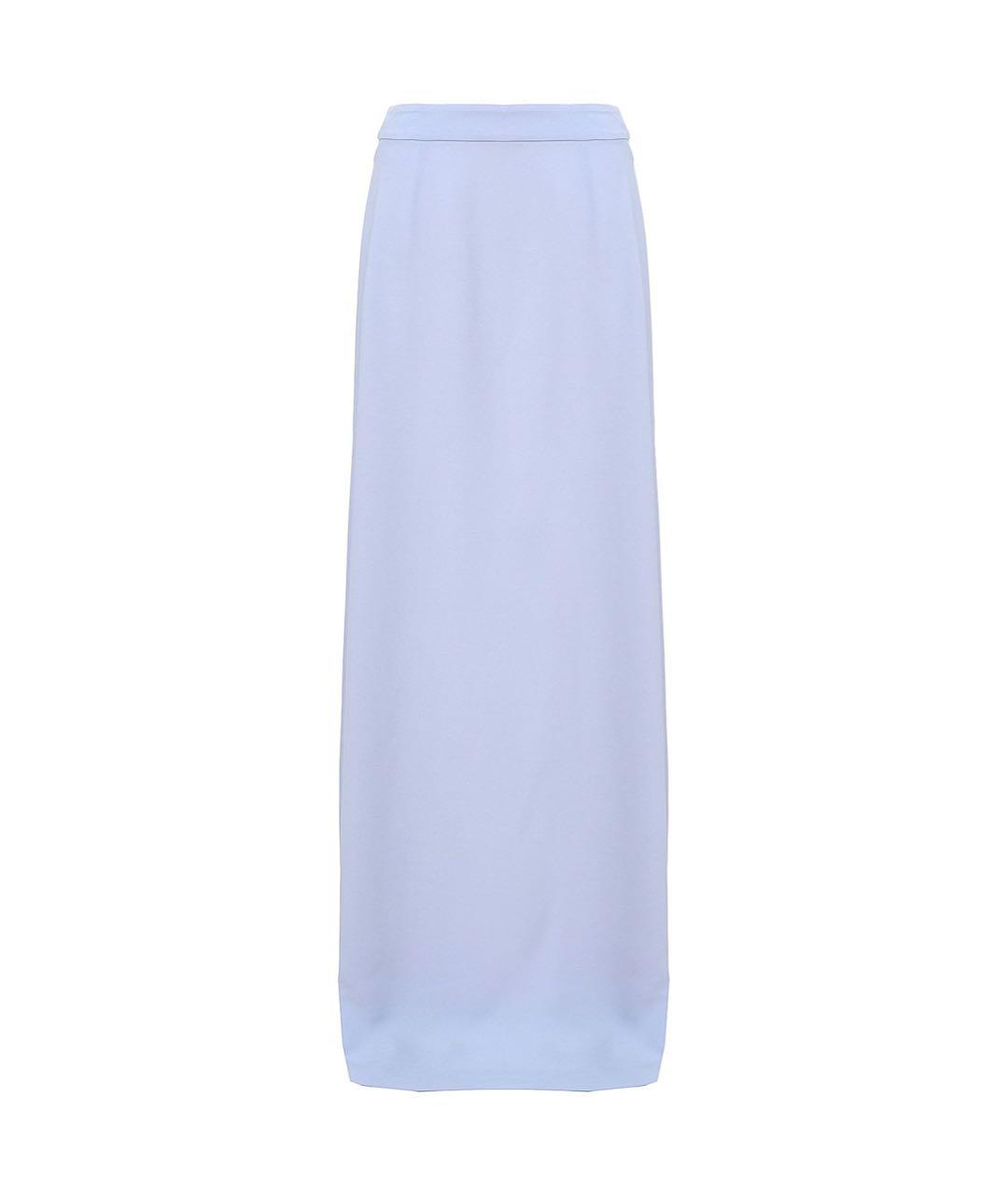 MANTU Голубая ацетатная юбка макси, фото 9