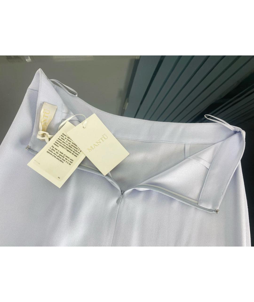 MANTU Голубая ацетатная юбка макси, фото 3