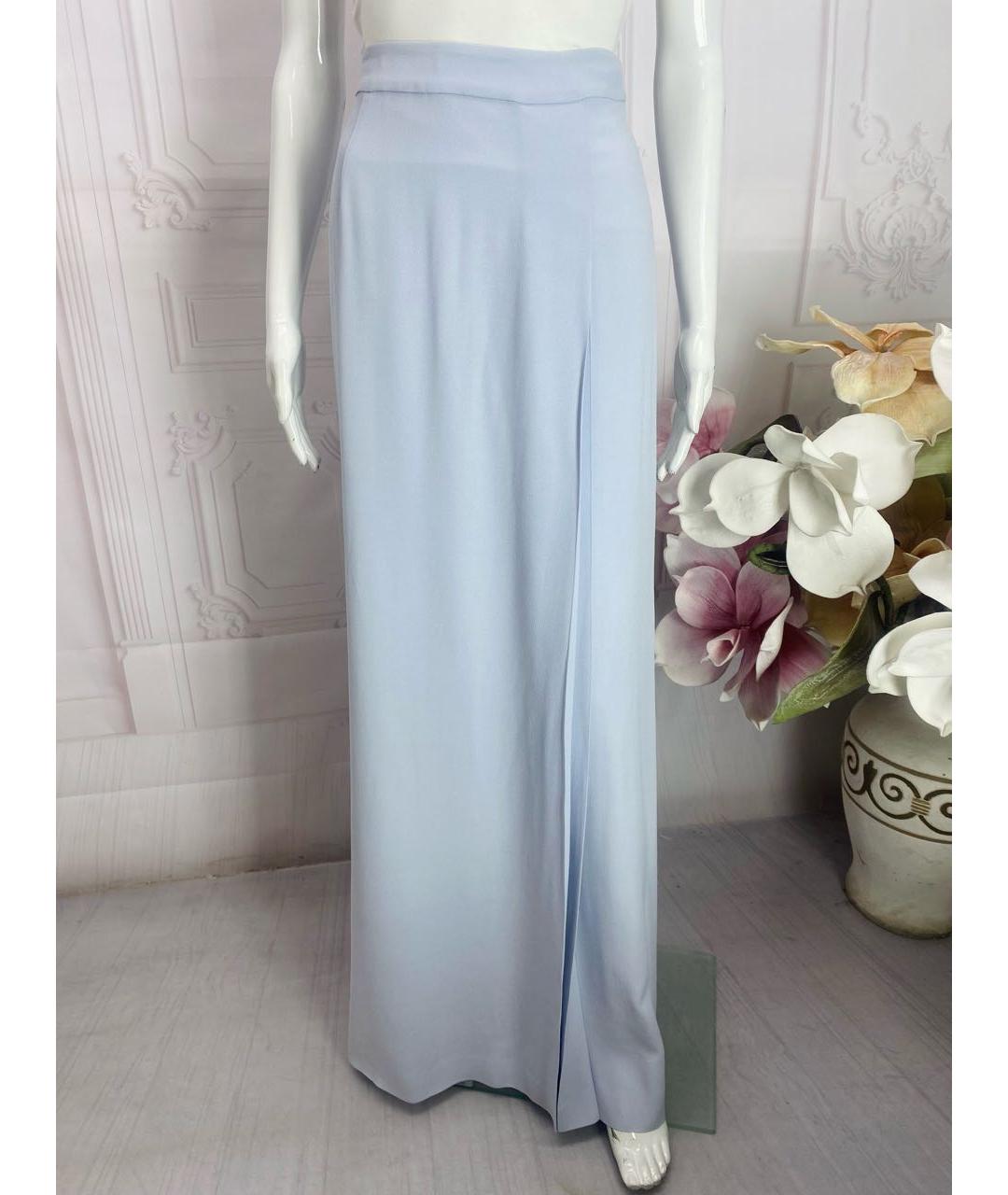MANTU Голубая ацетатная юбка макси, фото 5