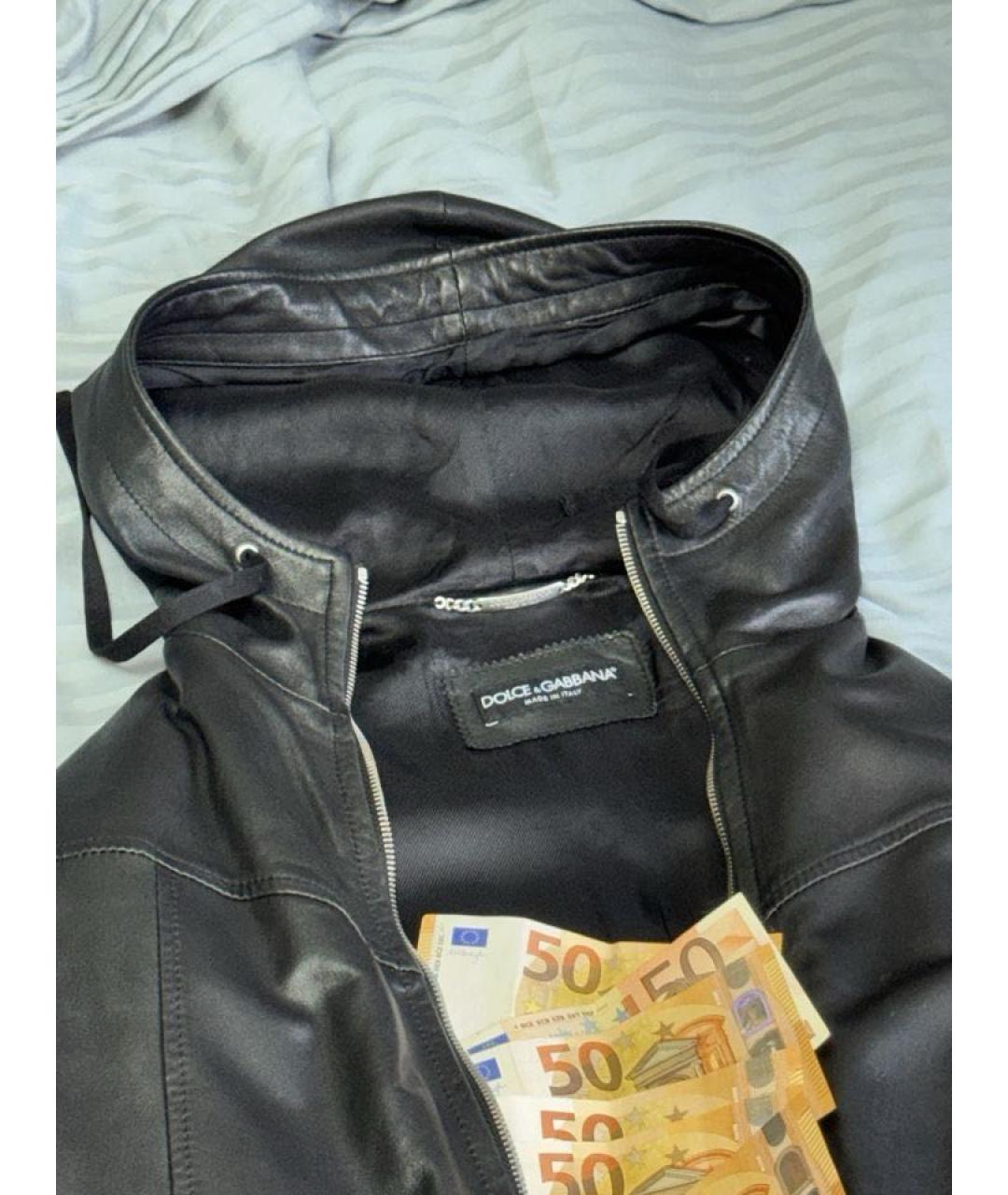 DOLCE&GABBANA Черная кожаная куртка, фото 3