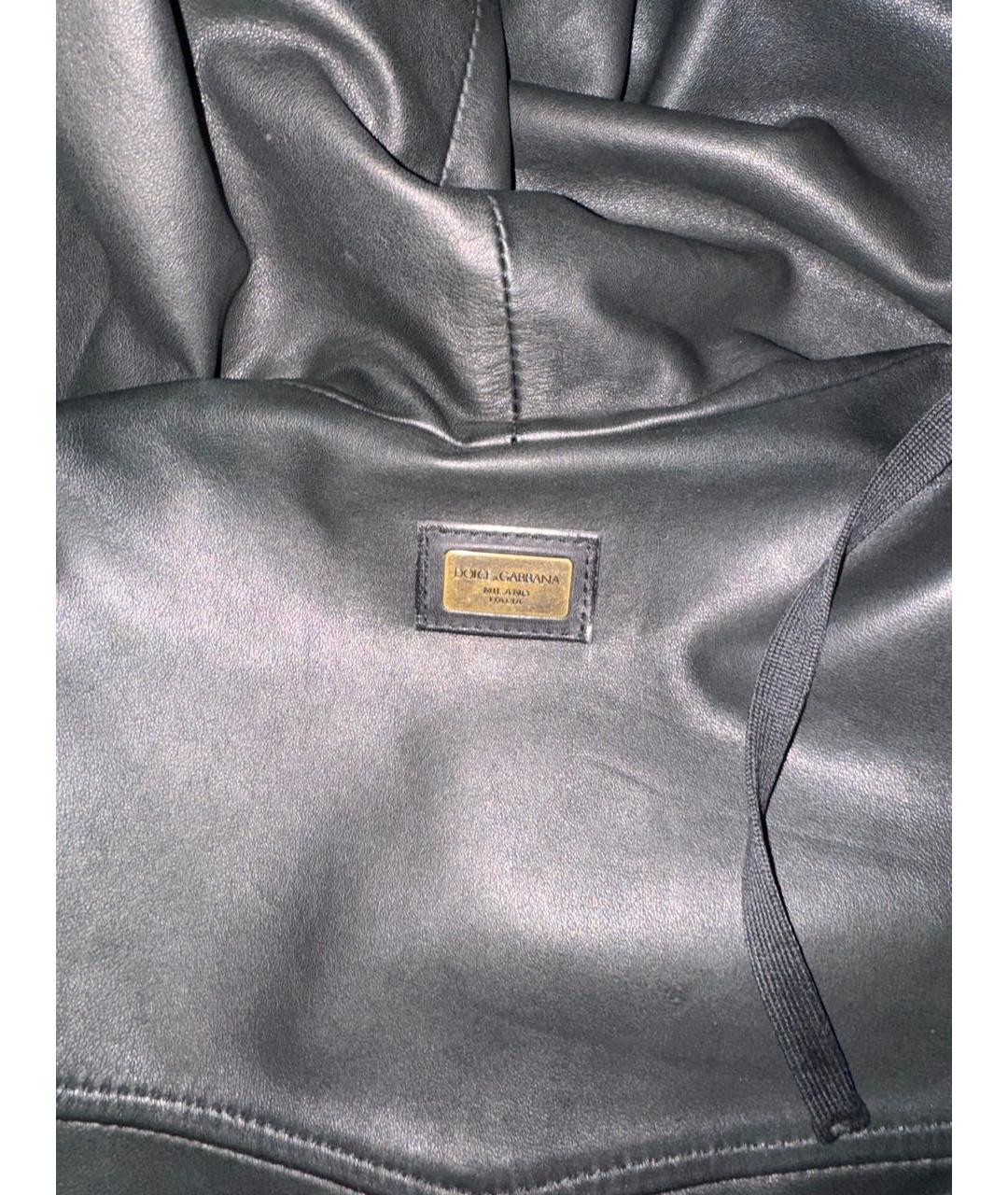 DOLCE&GABBANA Черная кожаная куртка, фото 5