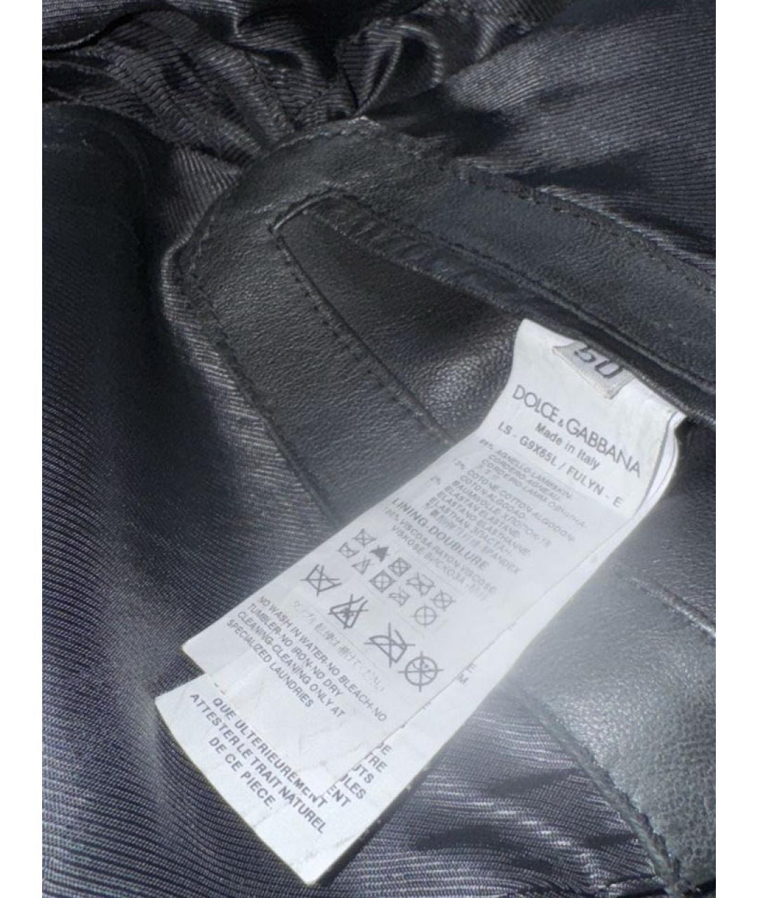 DOLCE&GABBANA Черная кожаная куртка, фото 4