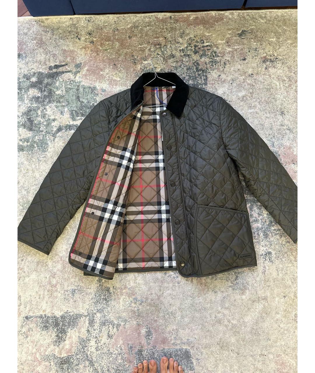 BURBERRY Зеленая полиэстеровая куртка, фото 2