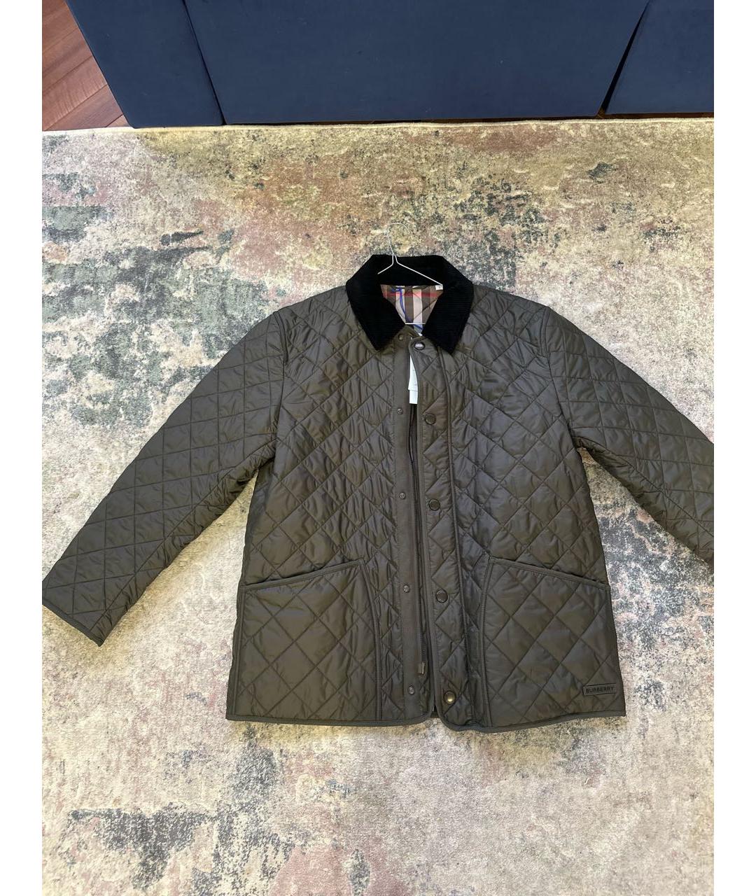 BURBERRY Зеленая полиэстеровая куртка, фото 4