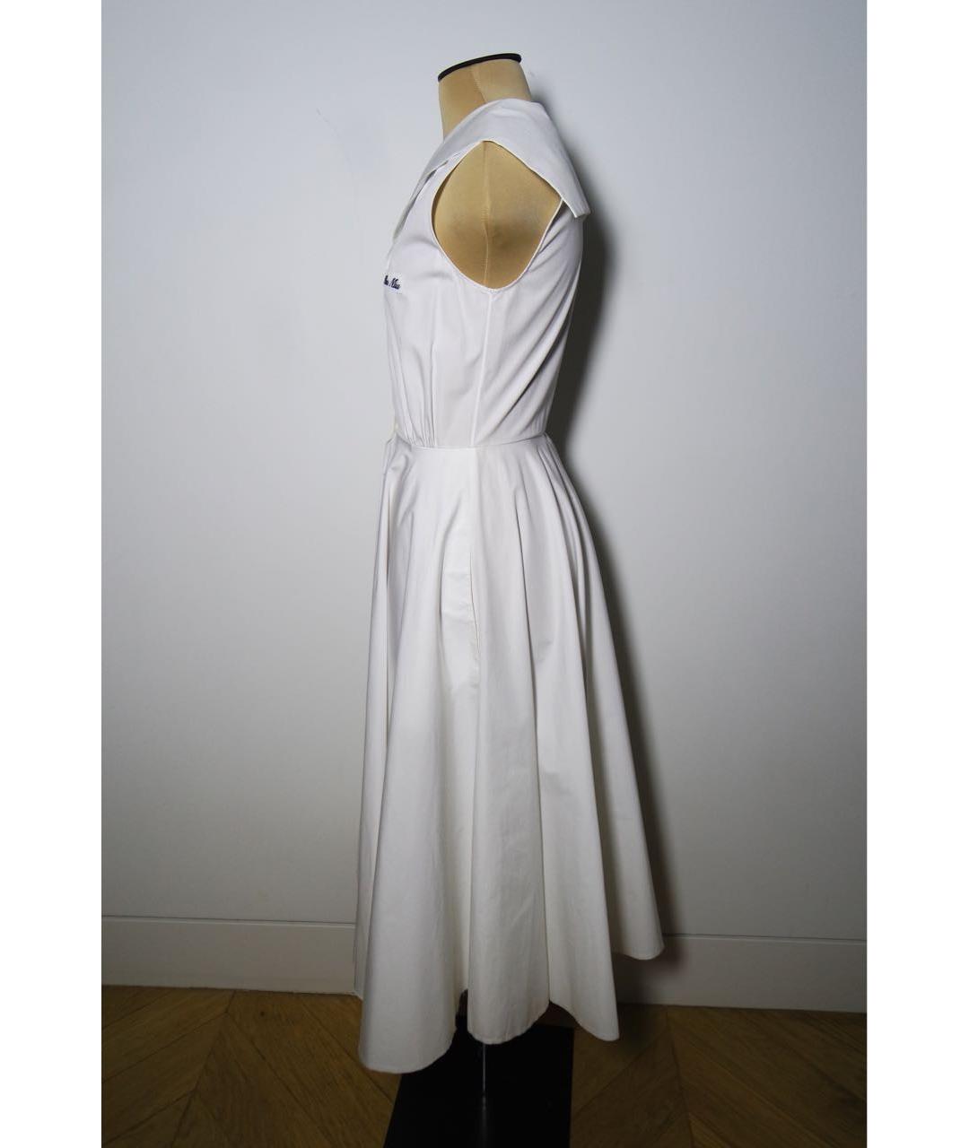 MIU MIU Белое хлопковое повседневное платье, фото 3