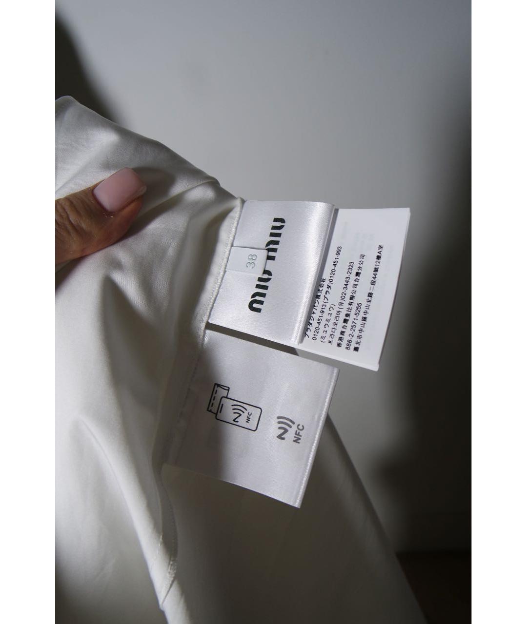 MIU MIU Белое хлопковое повседневное платье, фото 7