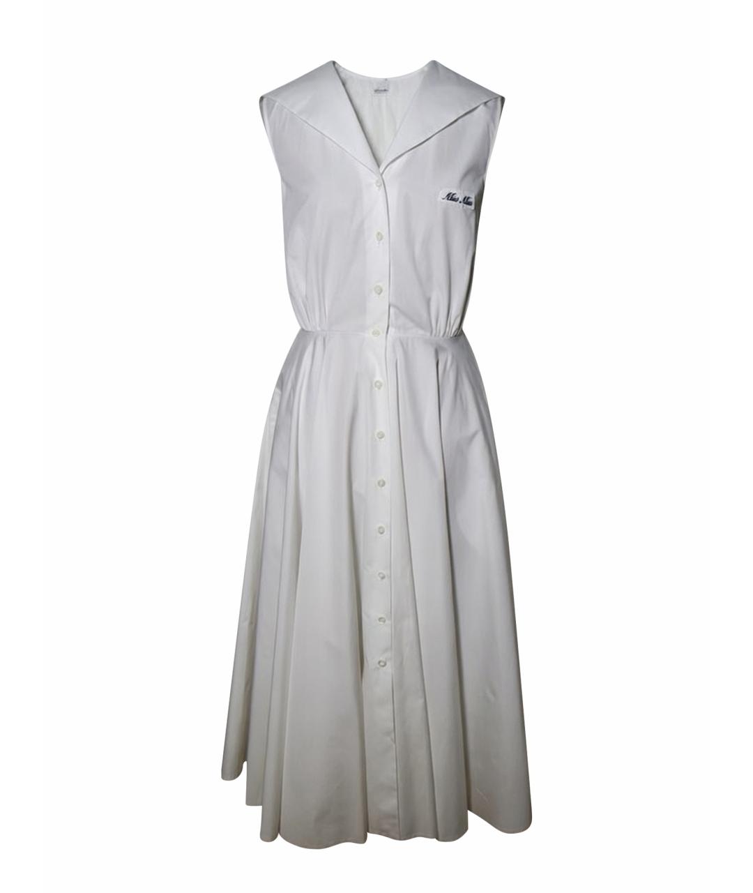 MIU MIU Белое хлопковое повседневное платье, фото 1