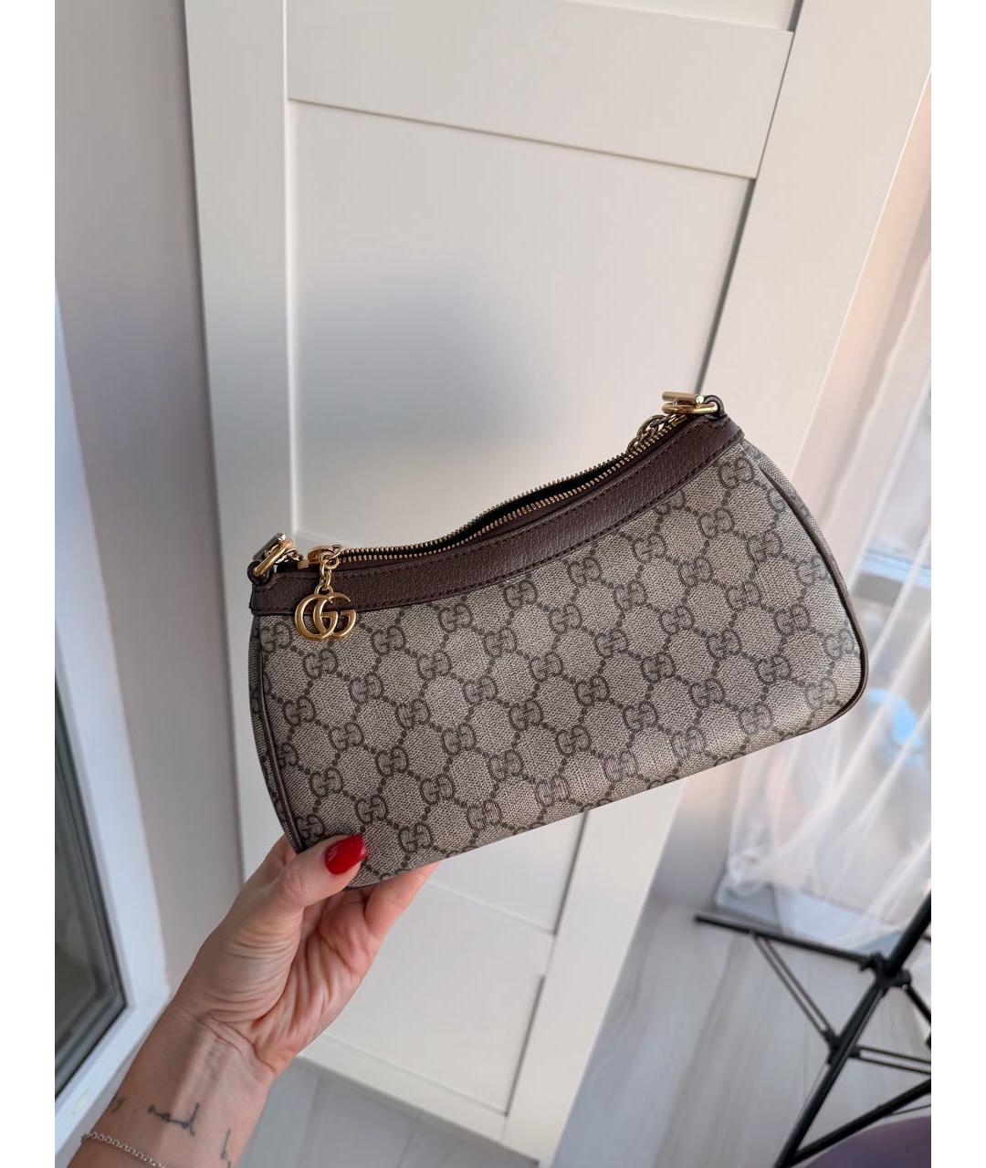 GUCCI Коричневая кожаная сумка через плечо, фото 3