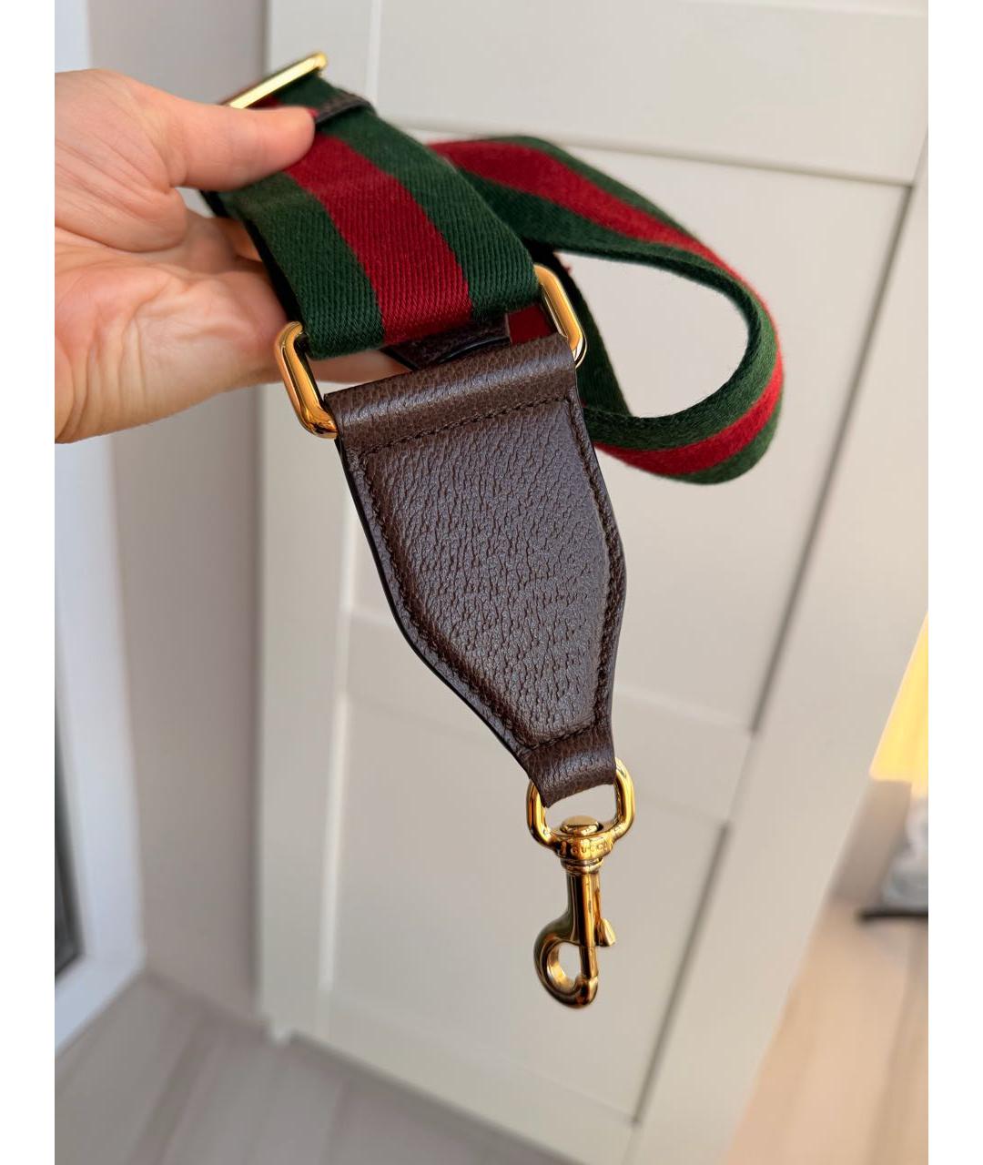 GUCCI Коричневая кожаная сумка через плечо, фото 6