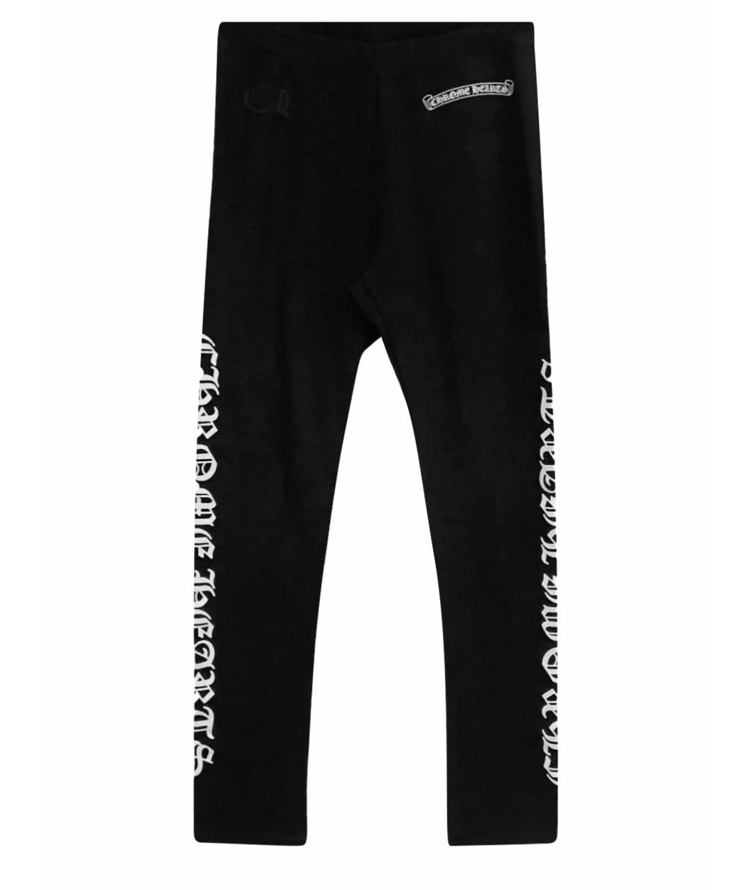 CHROME HEARTS Черные хлопко-эластановые леггинсы и велосипедки, фото 1