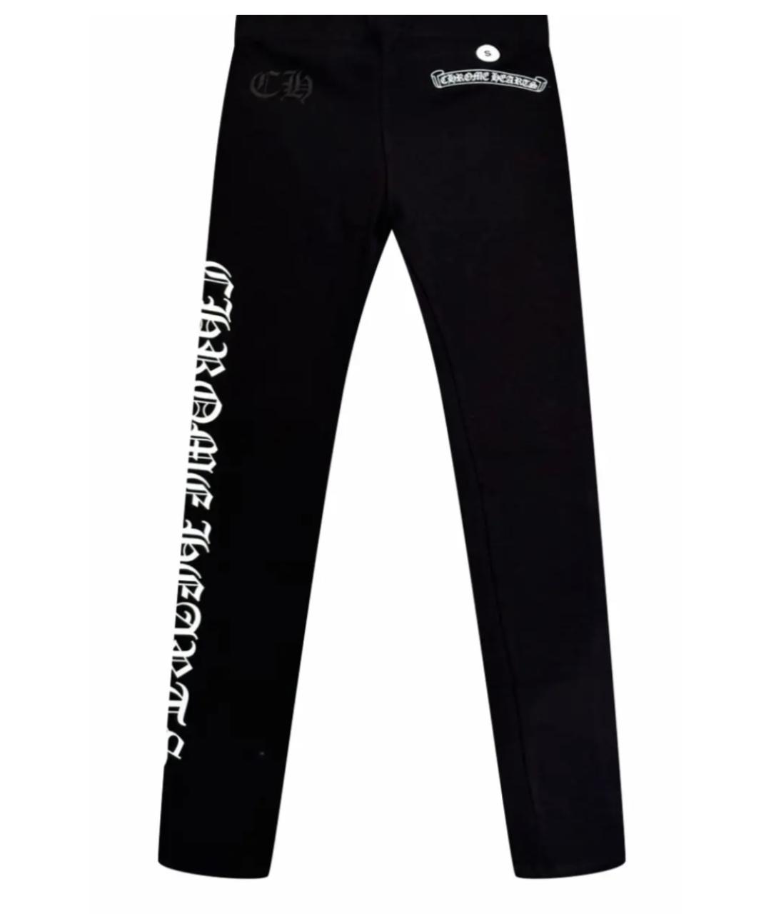 CHROME HEARTS Черные хлопко-эластановые леггинсы и велосипедки, фото 4