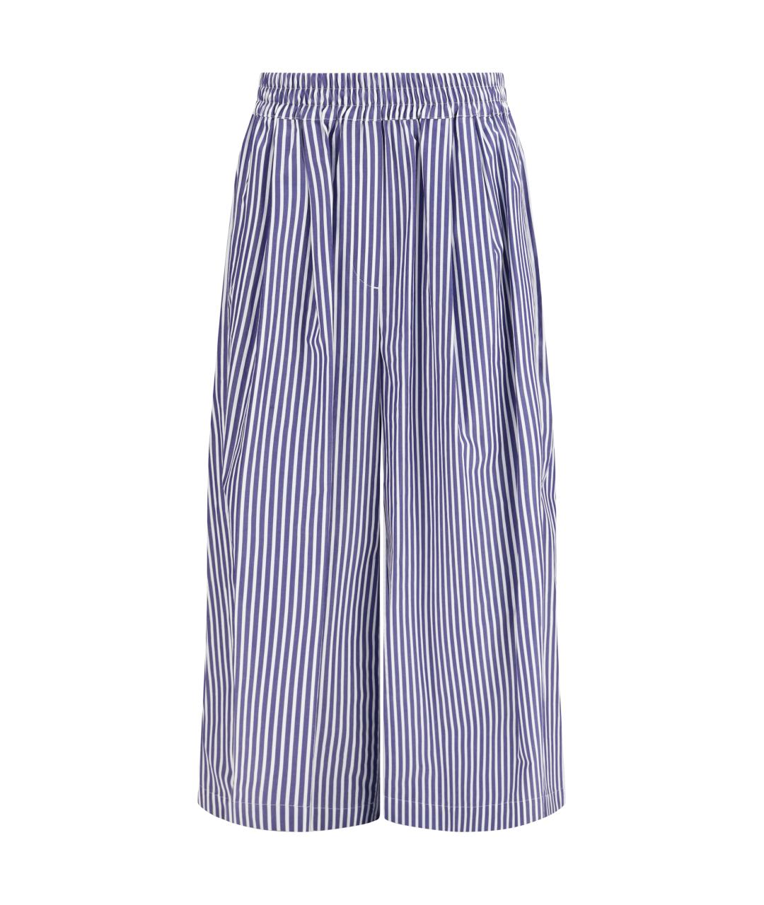 WEEKEND MAX MARA Синие хлопковые прямые брюки, фото 1