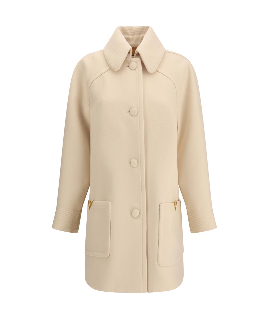 VALENTINO Бежевое шерстяное пальто, фото 1