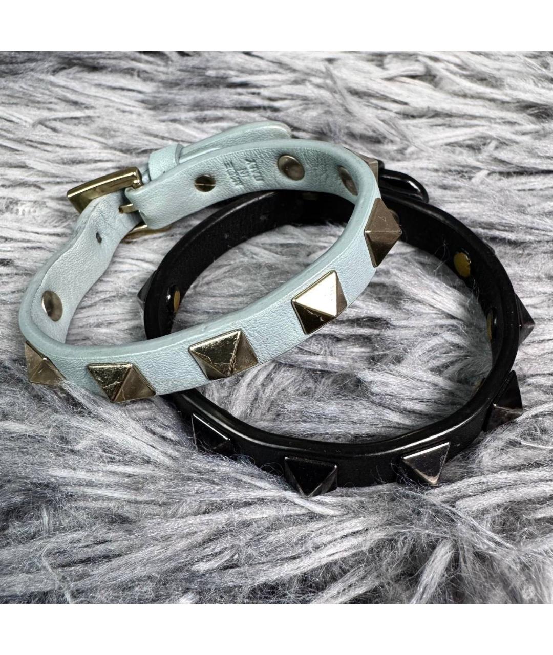 VALENTINO Черный кожаный браслет, фото 5