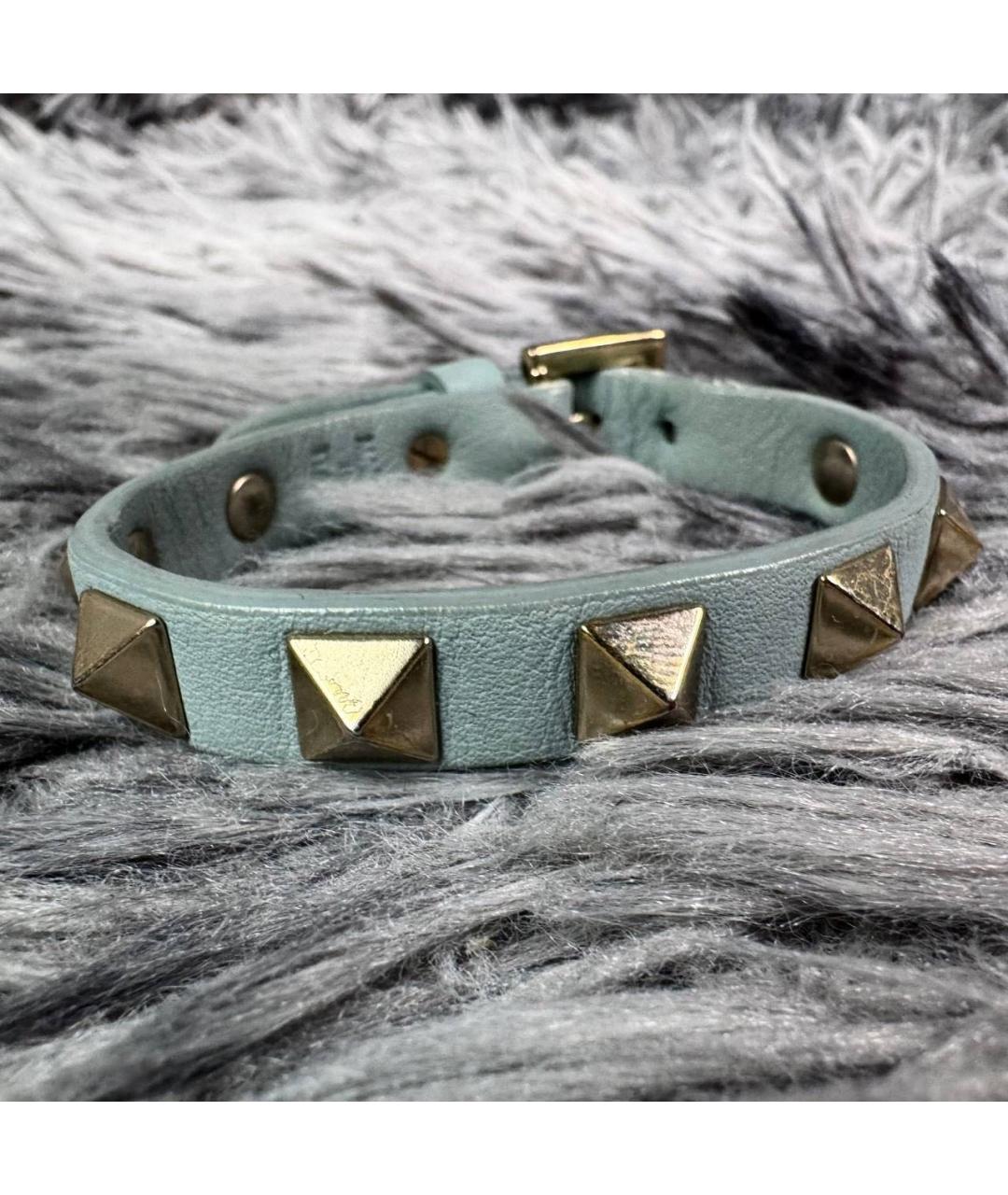 VALENTINO Черный кожаный браслет, фото 4