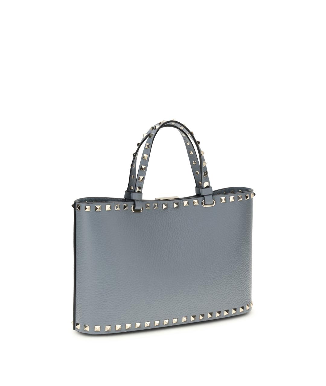 VALENTINO Голубая кожаная сумка тоут, фото 3