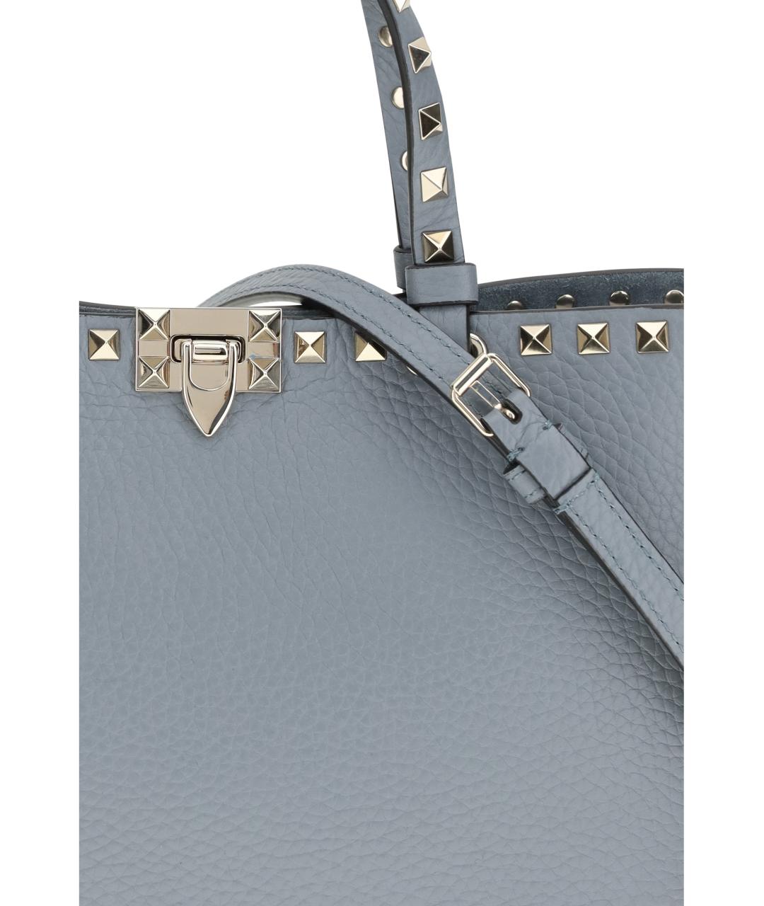 VALENTINO Голубая кожаная сумка тоут, фото 4