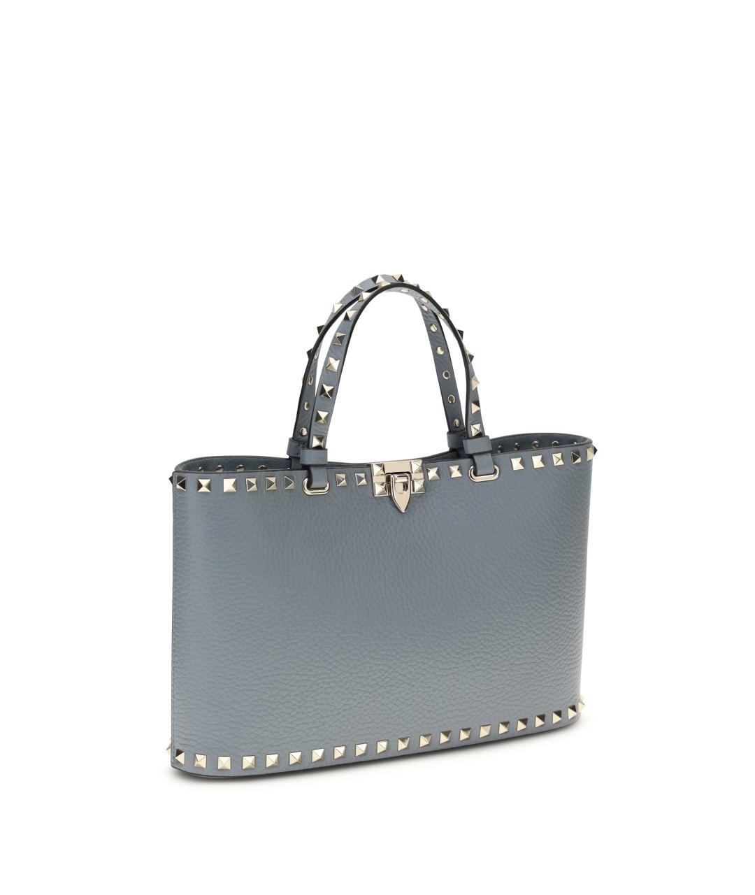 VALENTINO Голубая кожаная сумка тоут, фото 2