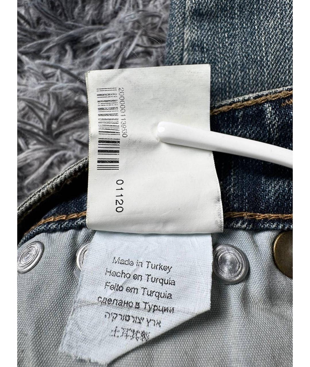 JUST CAVALLI Синие хлопковые прямые джинсы, фото 6