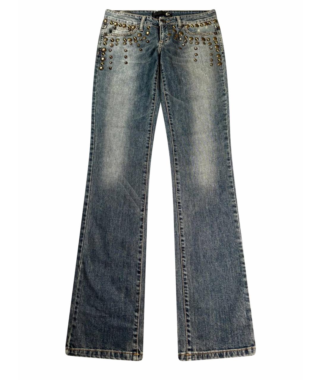 JUST CAVALLI Синие хлопковые прямые джинсы, фото 1