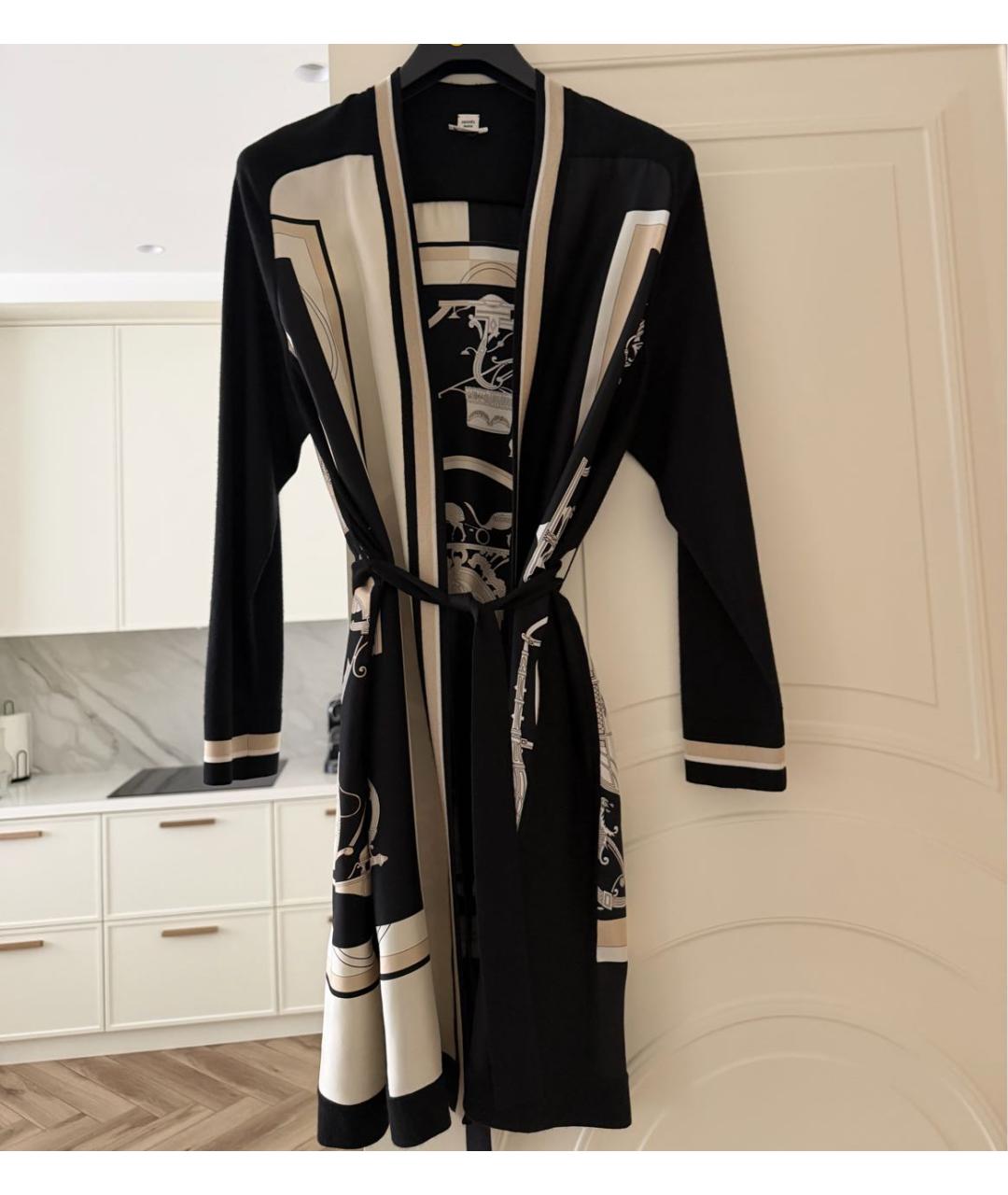 HERMES Черный шелковый кардиган, фото 5