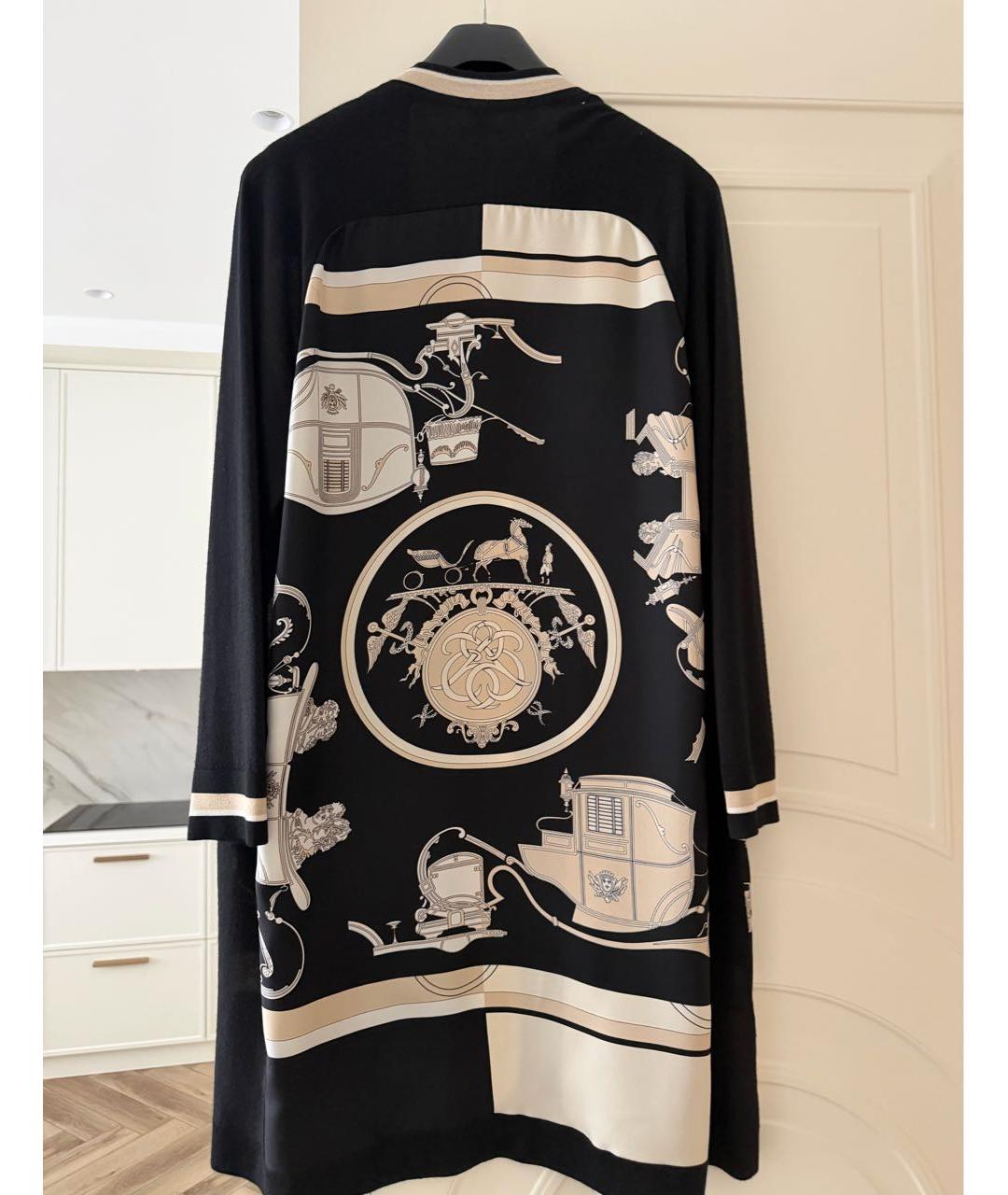 HERMES Черный шелковый кардиган, фото 2