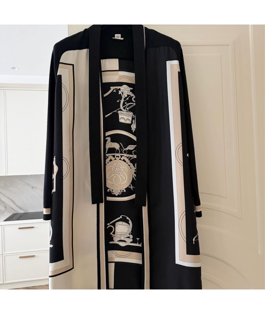 HERMES Черный шелковый кардиган, фото 3