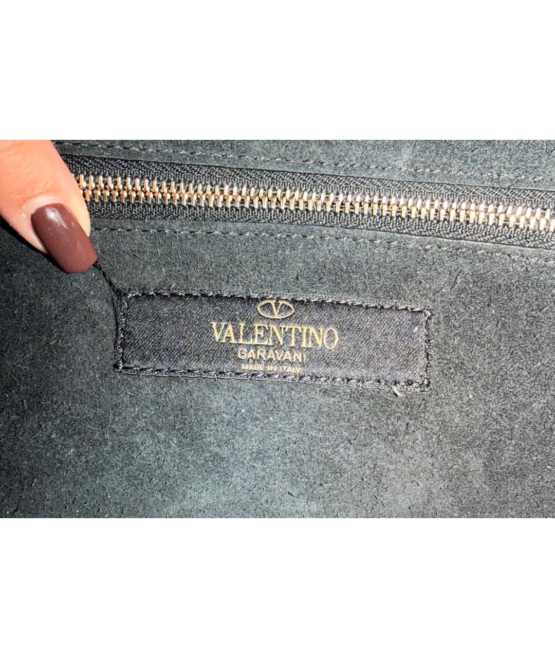 VALENTINO Черная кожаная сумка через плечо, фото 7