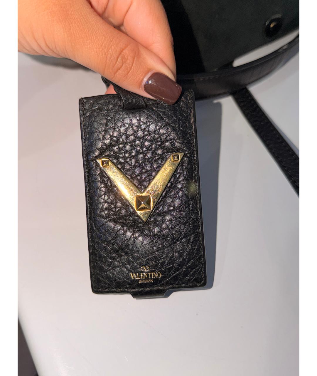 VALENTINO Черная кожаная сумка через плечо, фото 8
