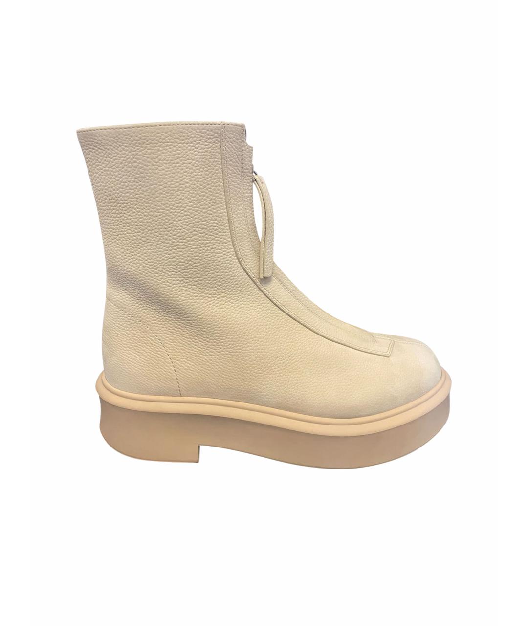 THE ROW Бежевые кожаные ботинки, фото 1