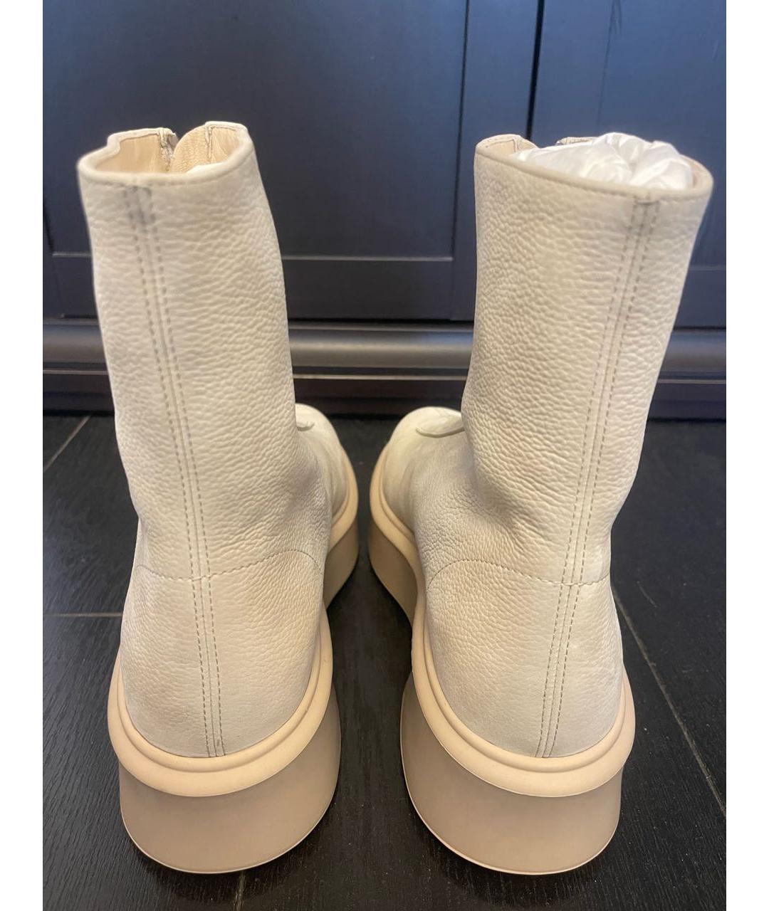 THE ROW Бежевые кожаные ботинки, фото 4