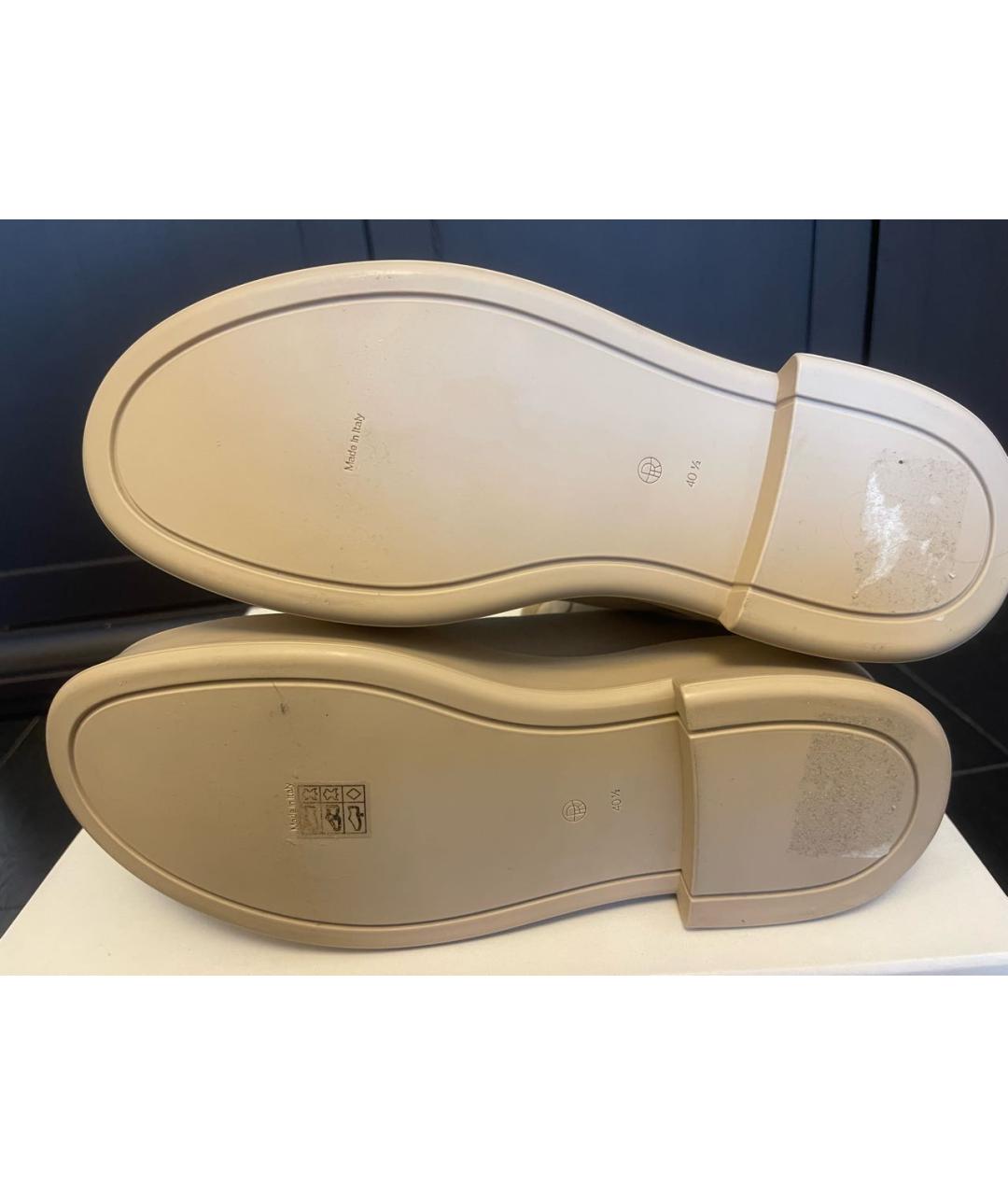 THE ROW Бежевые кожаные ботинки, фото 5