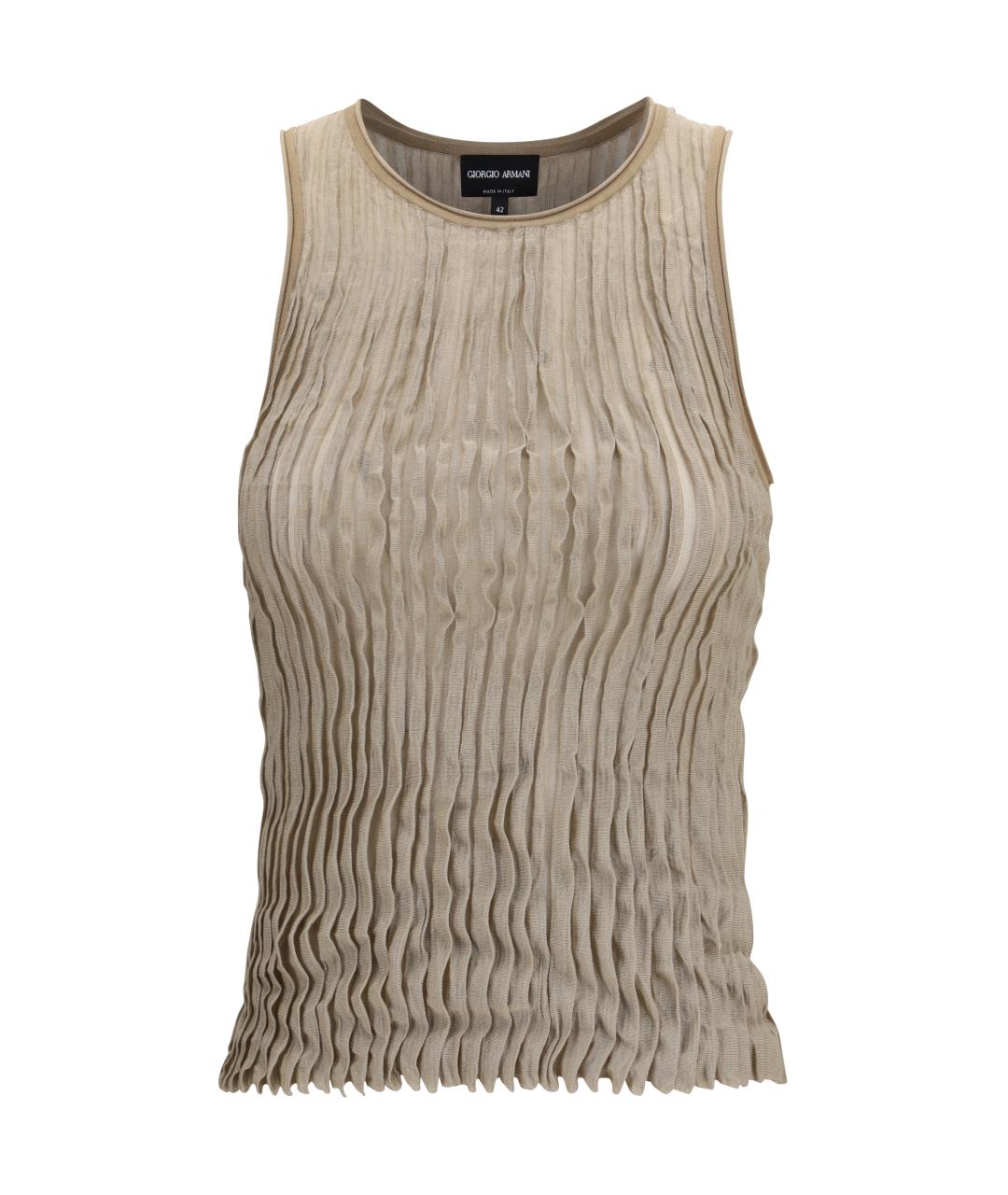 GIORGIO ARMANI Бежевая шелковая блузы, фото 1