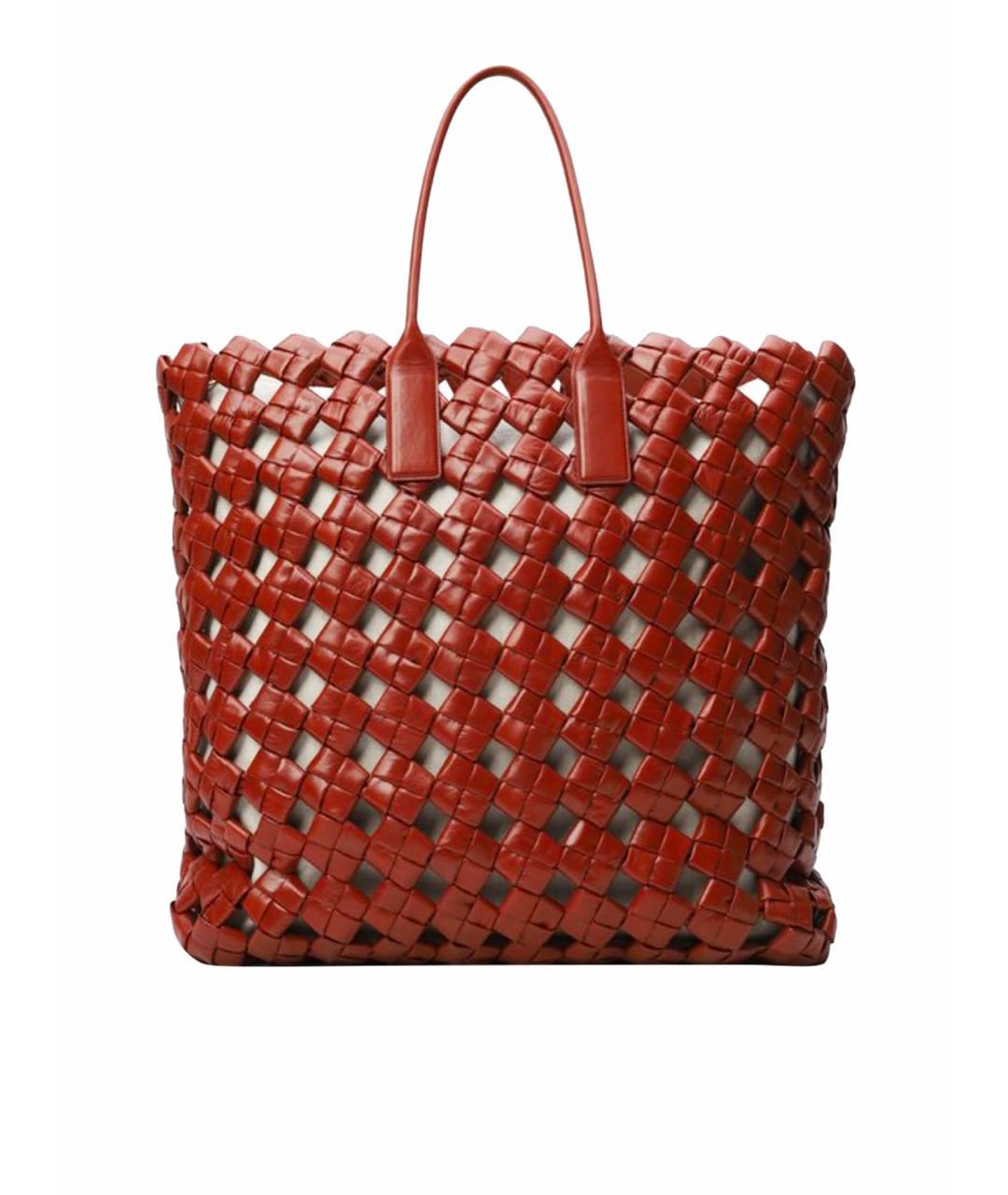 BOTTEGA VENETA Бордовая кожаная сумка тоут, фото 1