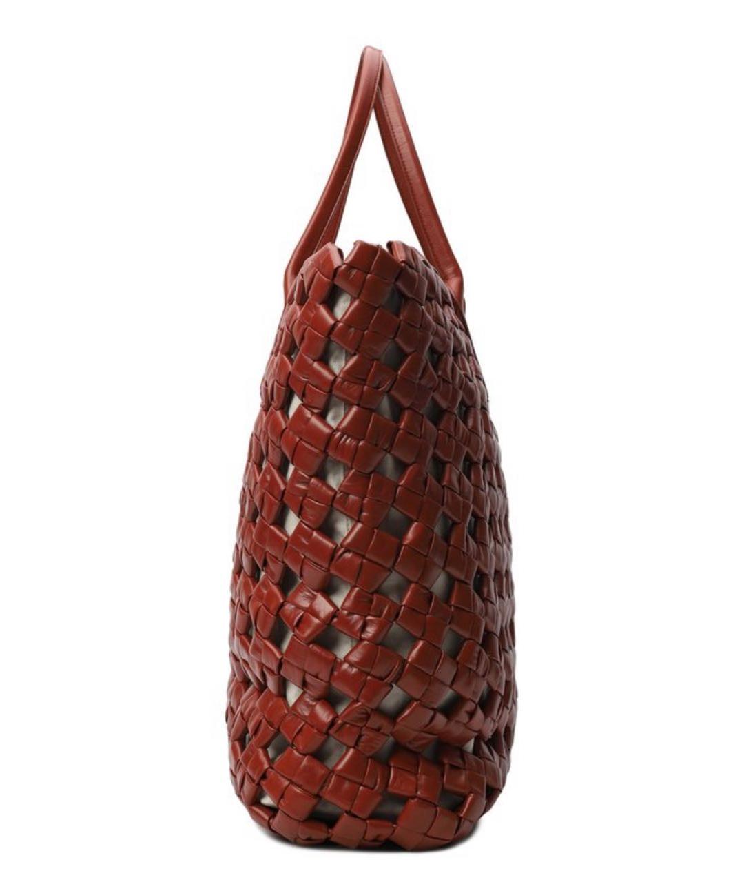 BOTTEGA VENETA Бордовая кожаная сумка тоут, фото 5