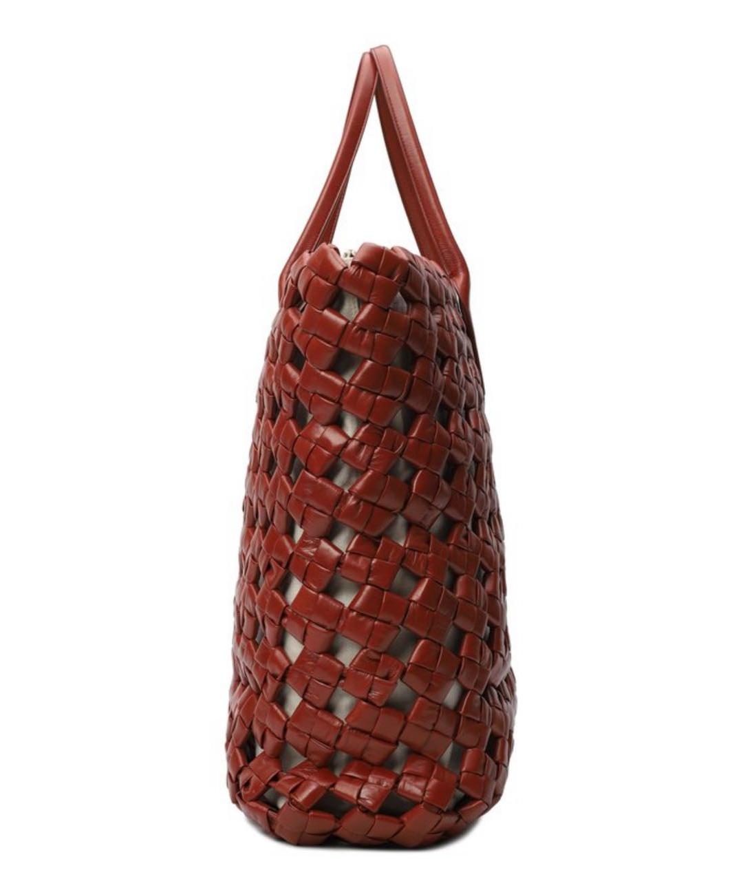 BOTTEGA VENETA Бордовая кожаная сумка тоут, фото 2