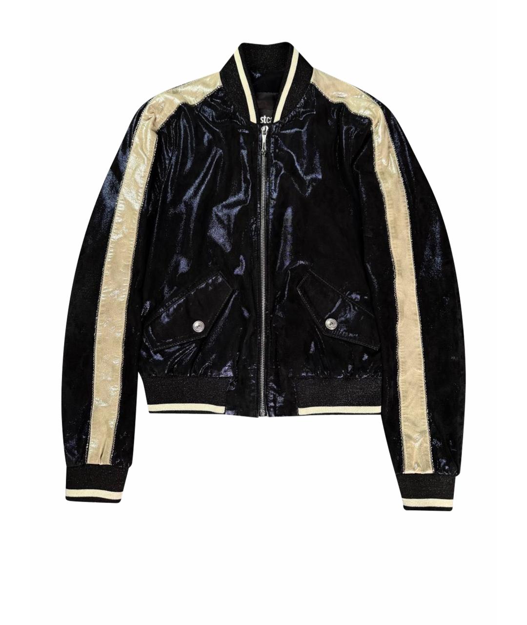 JUST CAVALLI Черная кожаная куртка, фото 1