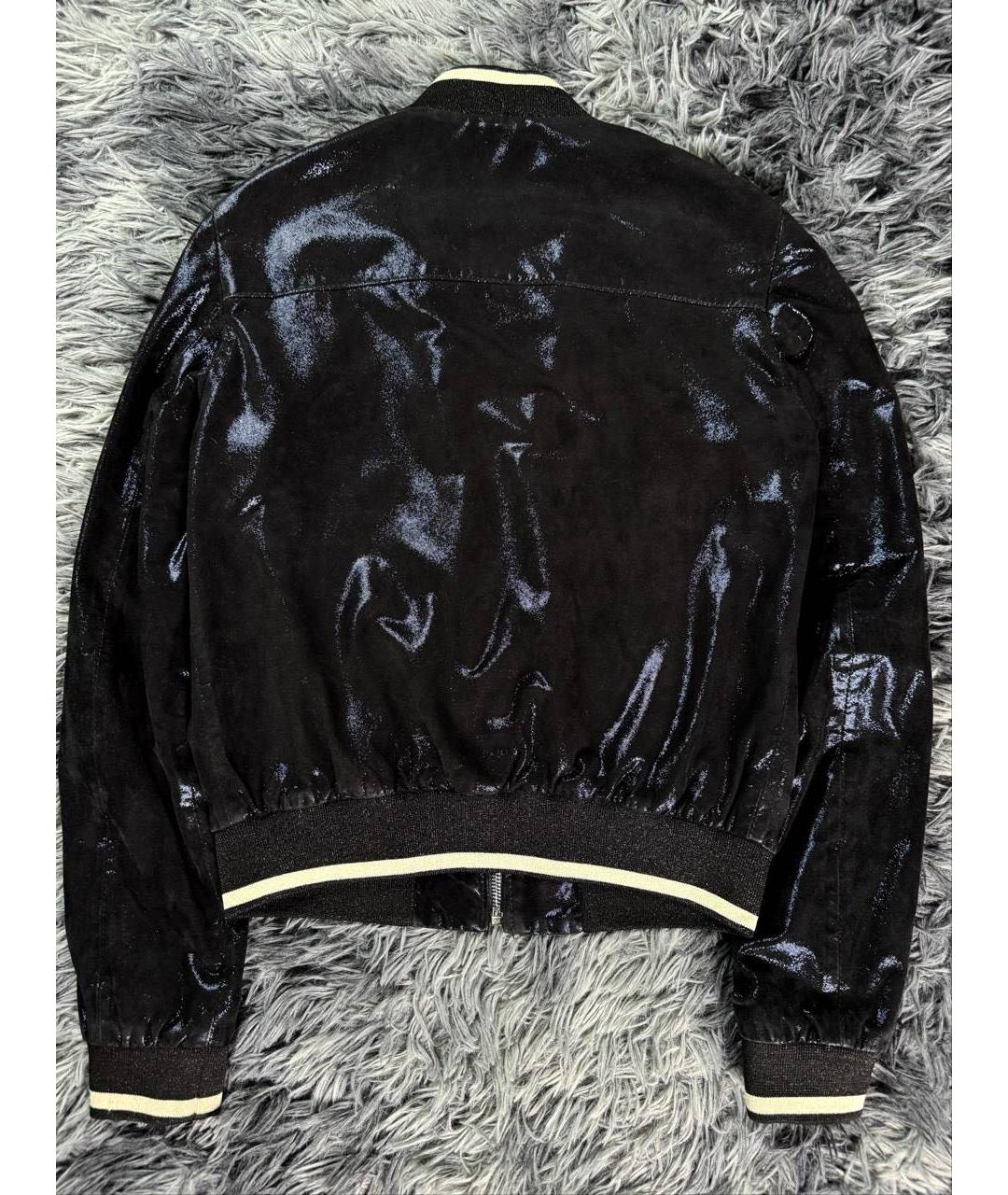 JUST CAVALLI Черная кожаная куртка, фото 2