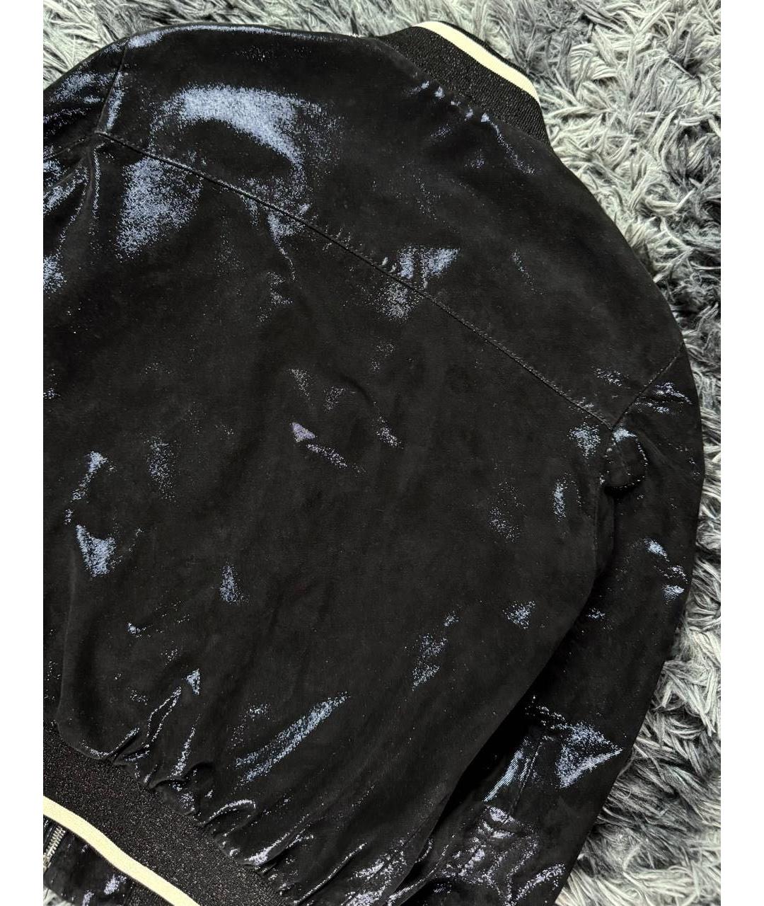 JUST CAVALLI Черная кожаная куртка, фото 4