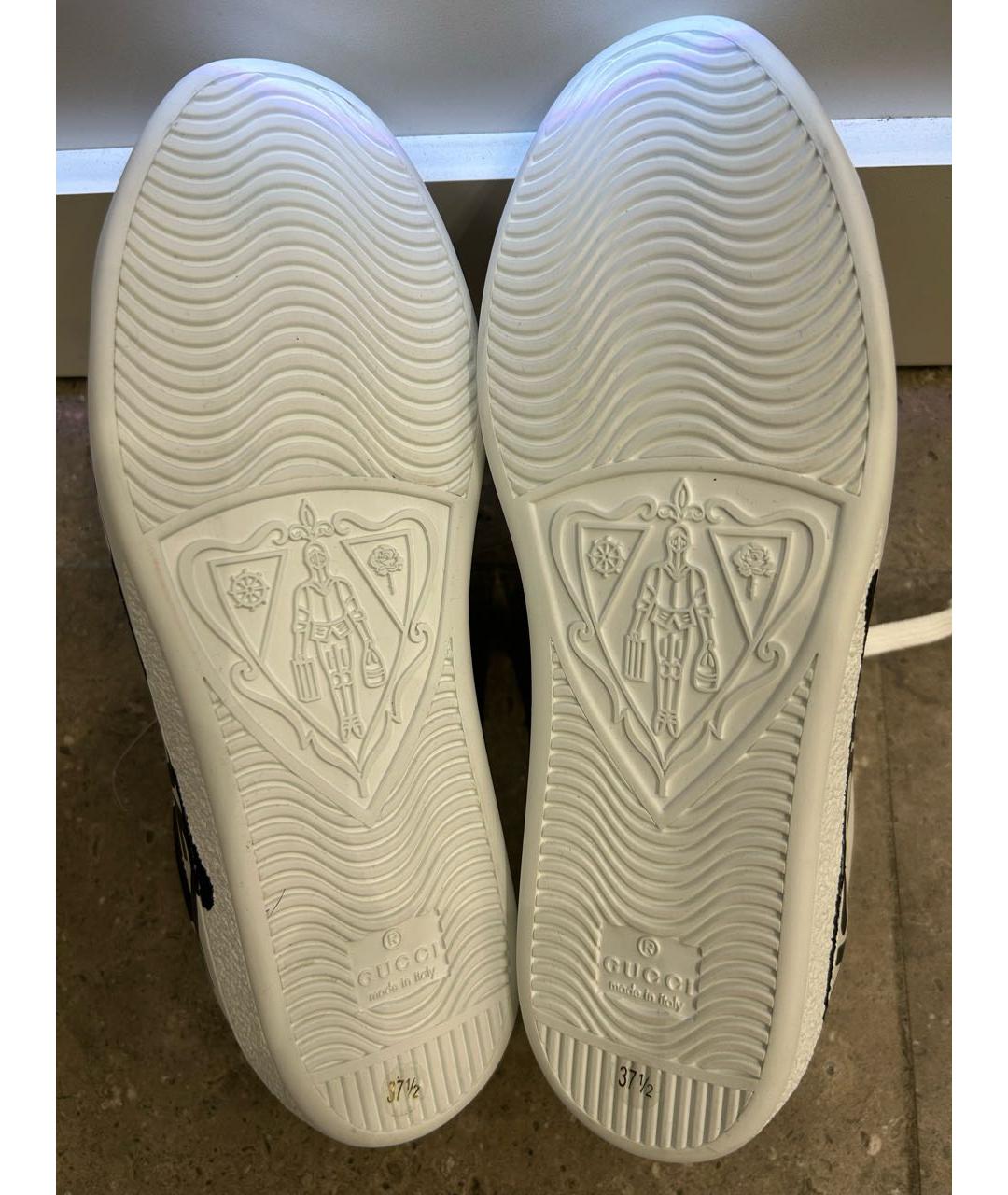 GUCCI Белые кожаные кроссовки, фото 7