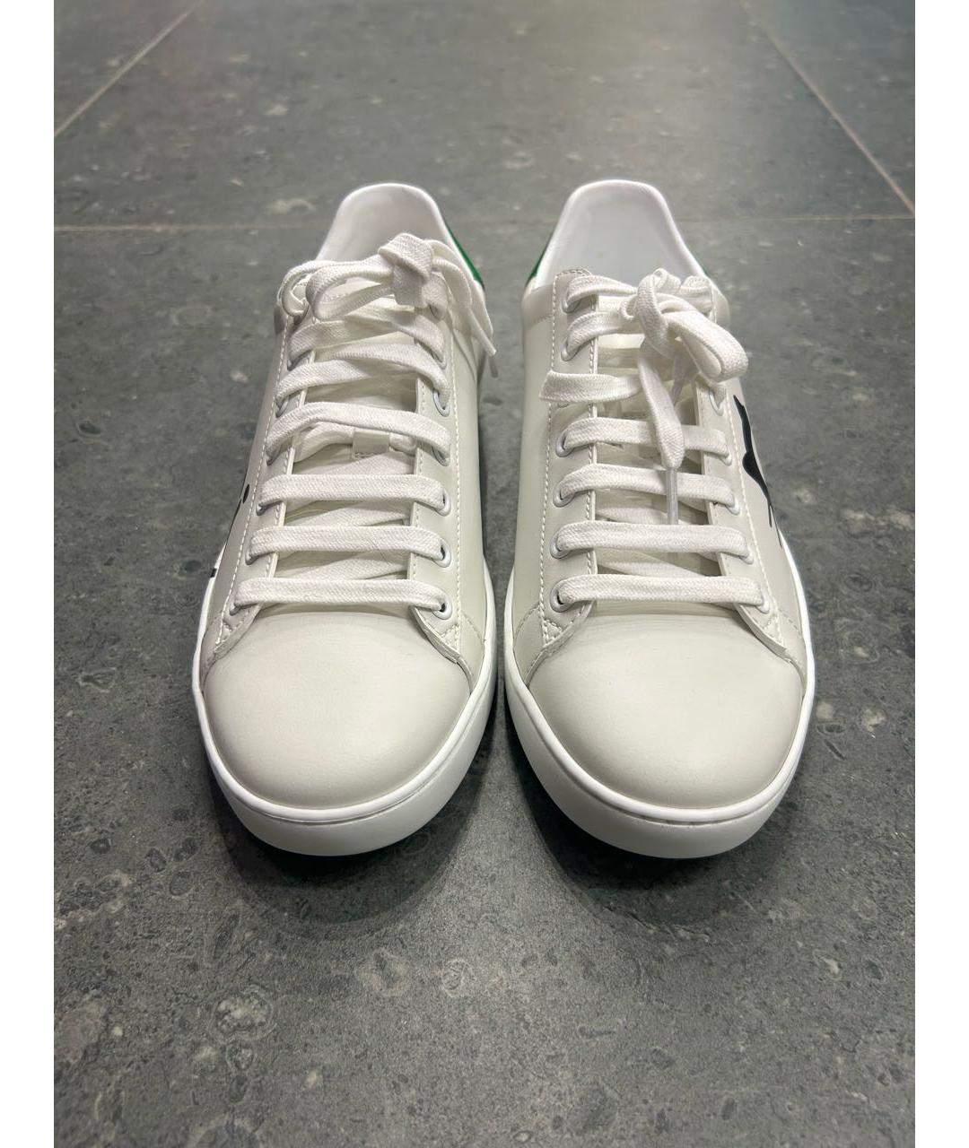 GUCCI Белые кожаные кроссовки, фото 2