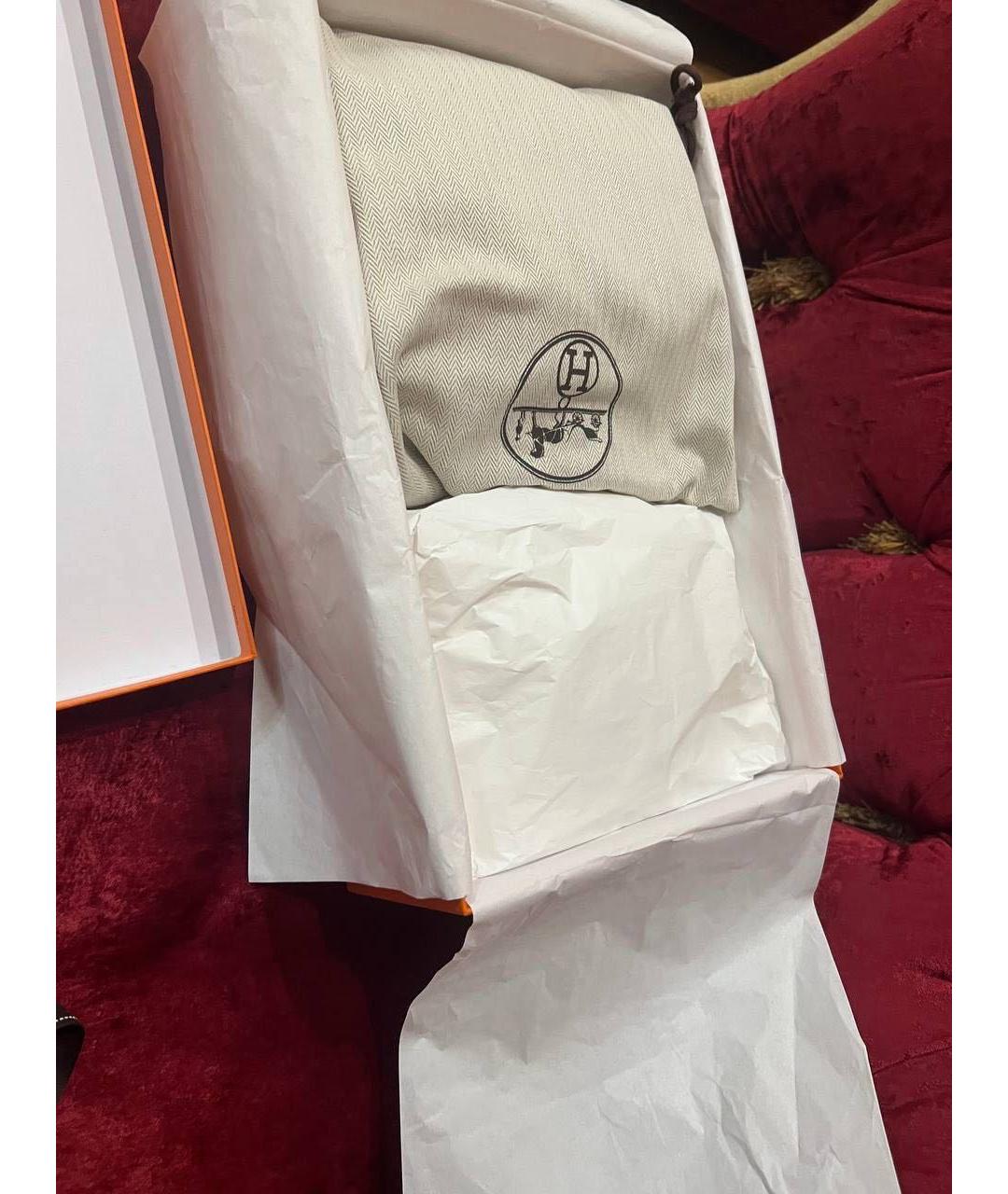 HERMES Коричневая кожаная барсетка, фото 4