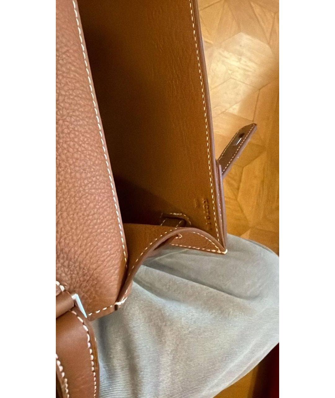 HERMES Коричневая кожаная барсетка, фото 6