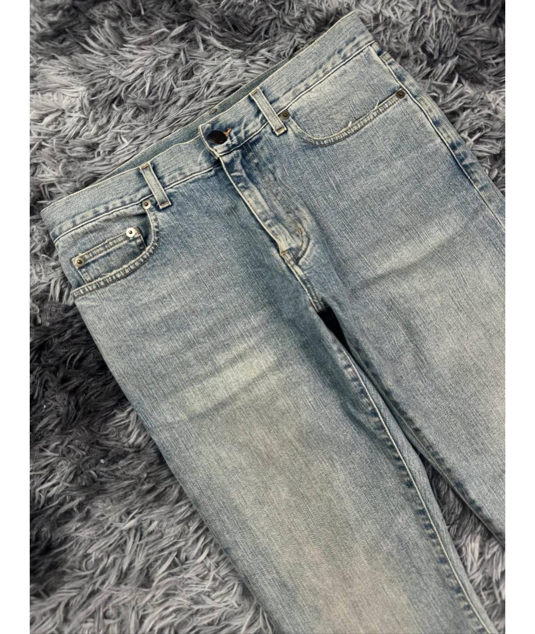 SAINT LAURENT Голубые хлопковые джинсы скинни, фото 3