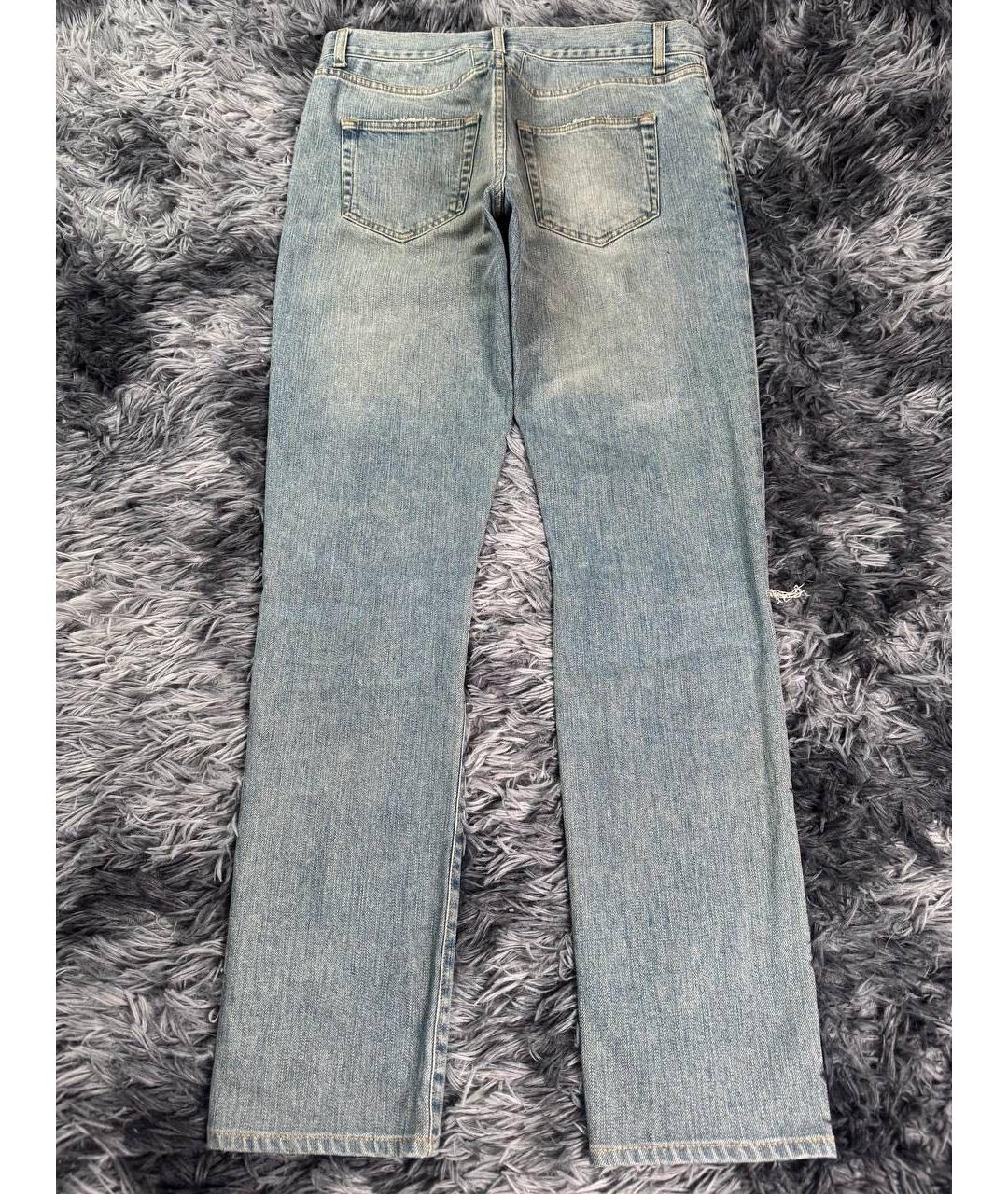 SAINT LAURENT Голубые хлопковые джинсы скинни, фото 2