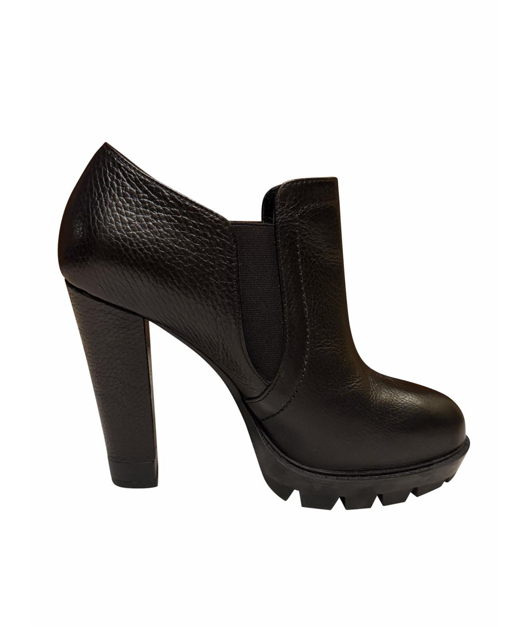 PINKO Черные кожаные ботильоны, фото 1