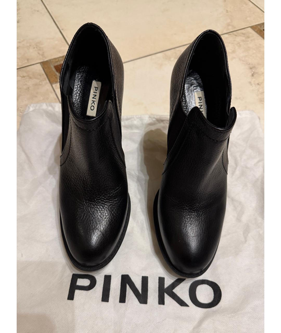 PINKO Черные кожаные ботильоны, фото 2