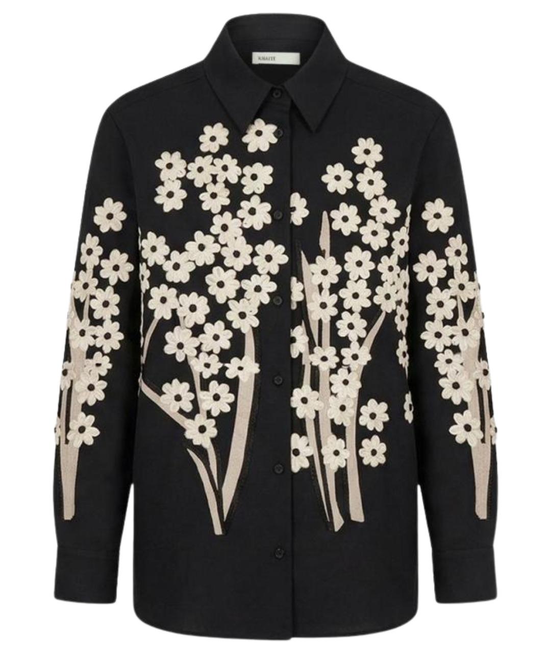 KHAITE Черная шелковая рубашка, фото 1